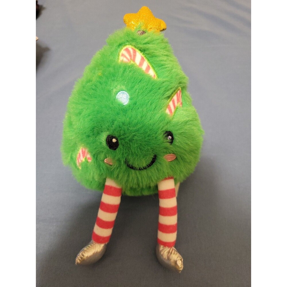 2 Scoops Christmas Tree Plush 8" with Green Candy Canes & Happy Face, Holiday